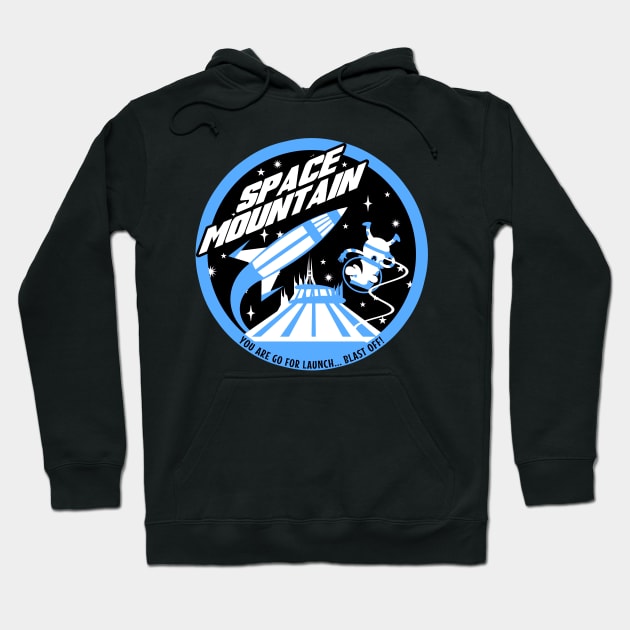 SPACE MOUNTAIN (black and blue) Hoodie by brodiehbrockie